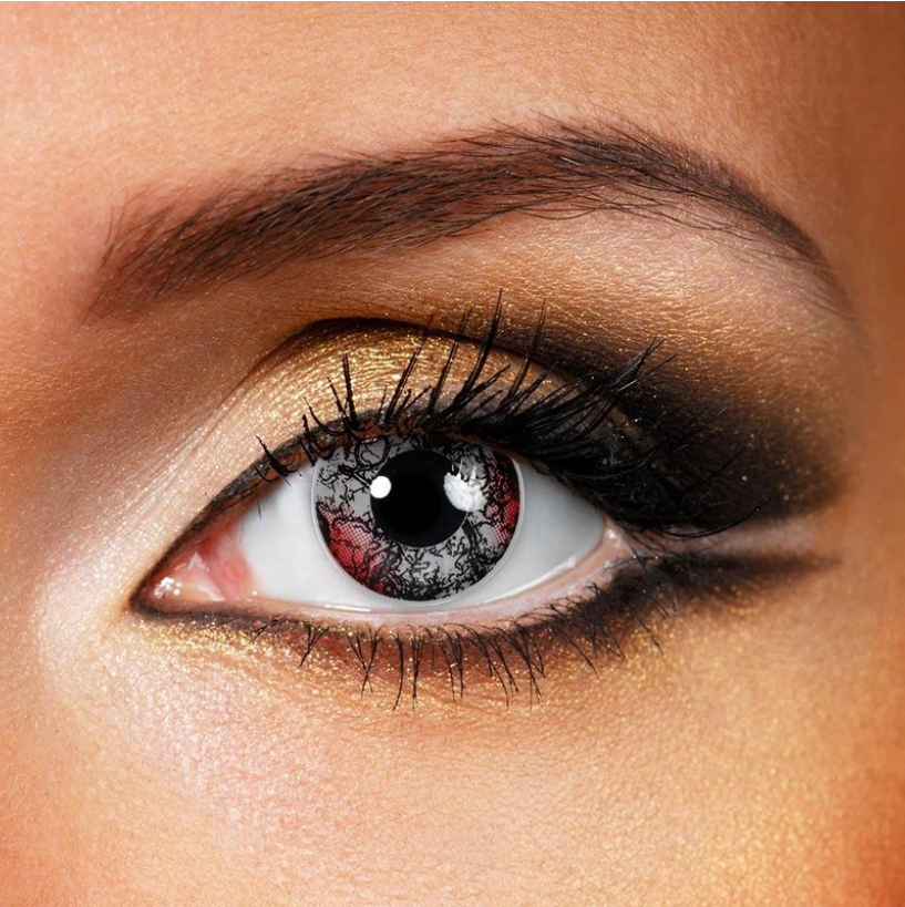 Halloween Demon Black&Red Colored Contact Lenses
