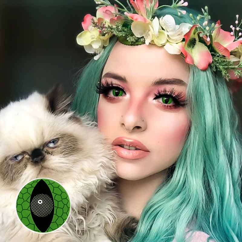 Cosplay Cat eyes snake eyes green Colored Contact Lenses