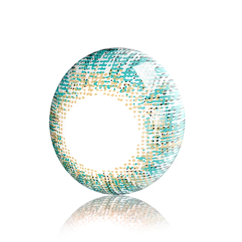 New 3-Tone Blue Green Prescription Colored Contact Lenses