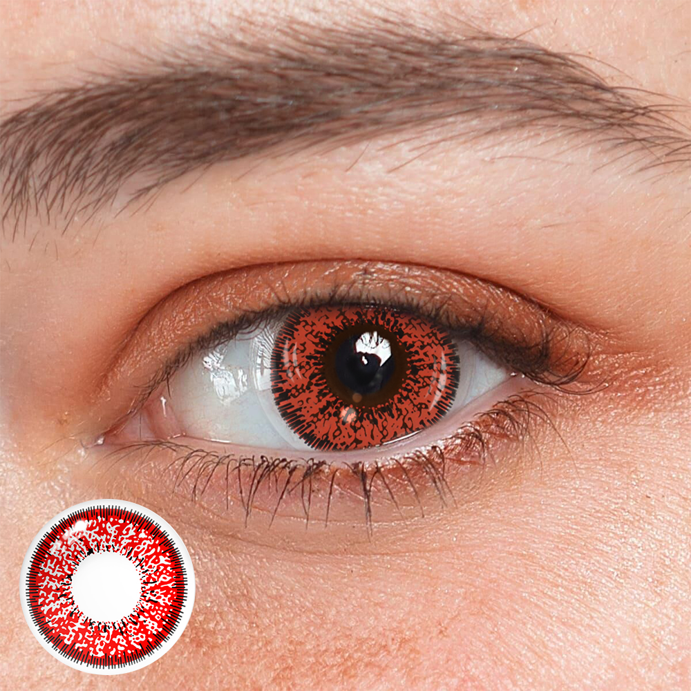 Cosplay Succubus Red Colored Contact Lenses