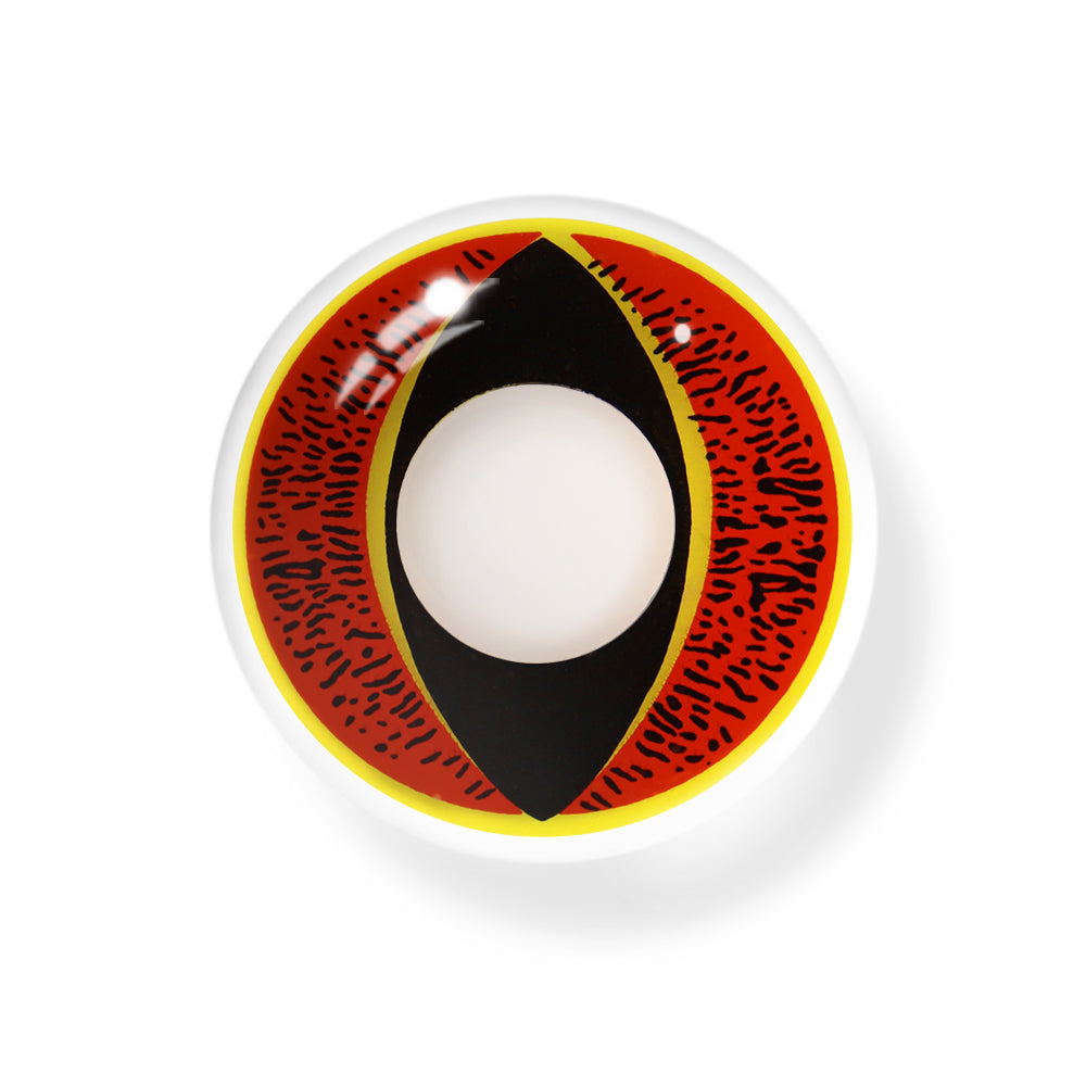 Cosplay Cat Eye Leopard Red Colored Contact Lenses